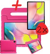 Hoesje Geschikt voor Samsung Galaxy Tab A 10.1 2019 Hoesje Kinder Hoes Shockproof Kinderhoes Met 2x Screenprotector - Kindvriendelijk Hoesje Geschikt voor Samsung Tab A 10.1 2019 Hoes Kids Case - Roze