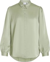 Vila Blouse Viellette Satin L/s Shirt - Noos 14063320 Swamp Dames Maat - W38