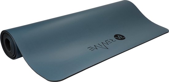 REVIVE eco / duurzame Yogamat "EARTH" - exercise / fitness mat - kleur navy - 183 x 68 cm, 5 mm dikte, van natuur rubber van REVIVE — afbeelding 4