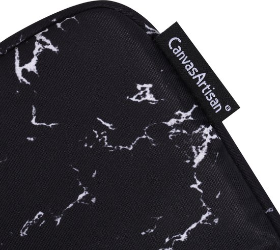 Housse pour ordinateur portable 15,6 pouces XV - Housse pour ordinateur portable avec compartiments Extra - Marbre Zwart