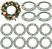 2 stks 35 cm Metalen Krans Frame Draad Krans Ringen voor Kerstmis Nieuwjaar Party Home Decor DIY Craft Supplies (groen)