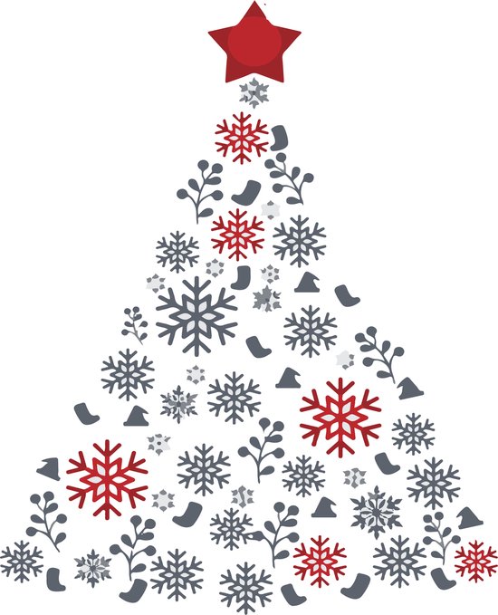 Kerstdecoratie Raamsticker Design kerstboom 100 cm bol
