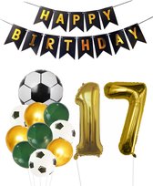 Cijfer Ballon 17 | Snoes Champions Voetbal Plus - Ballonnen Pakket | Groen en Goud