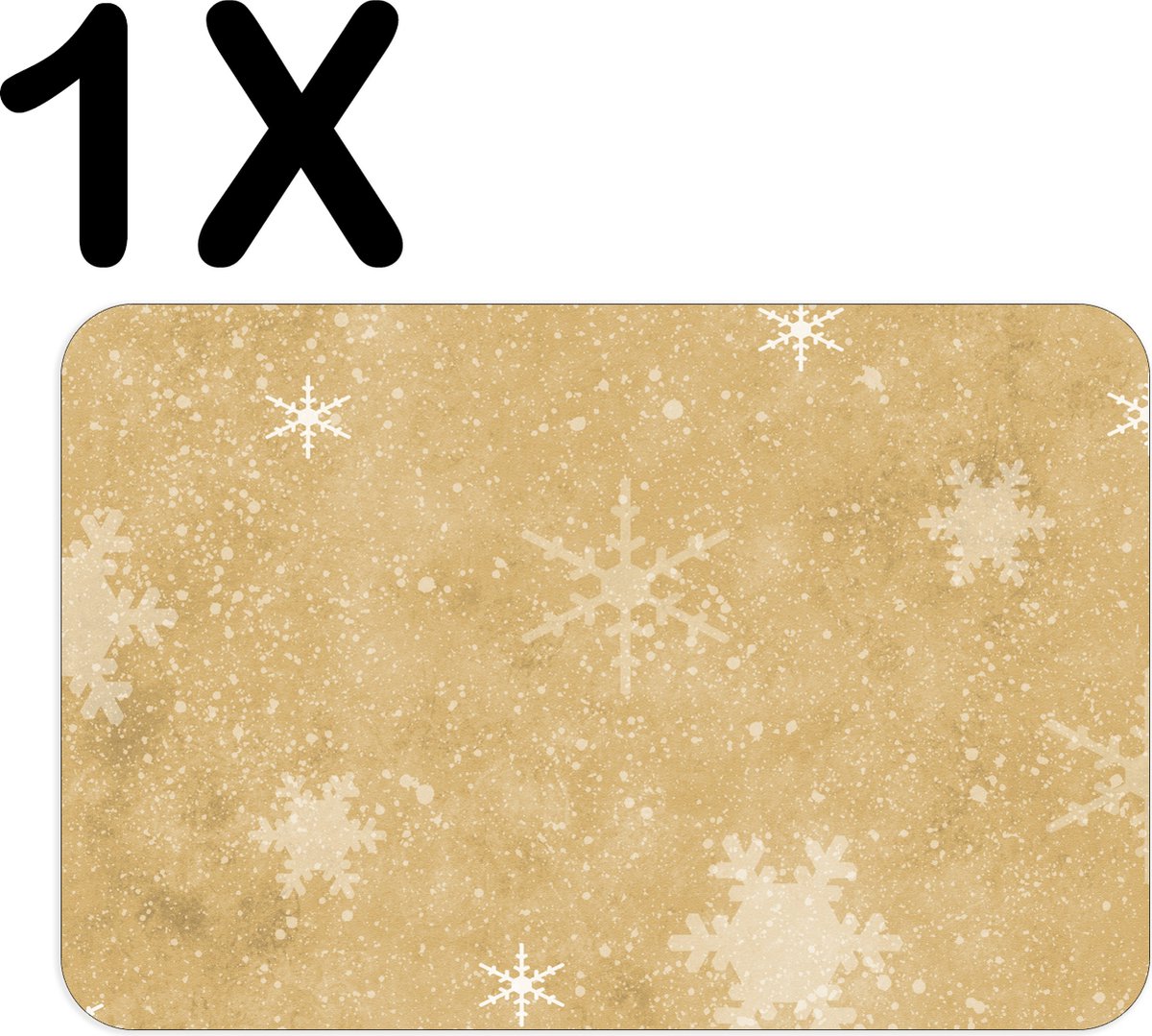 BWK Flexibele Placemat - Patroon van IJskristallen en Sneeuwvlokken - Set van 1 Placemats - 45x30 cm - PVC Doek - Afneembaar