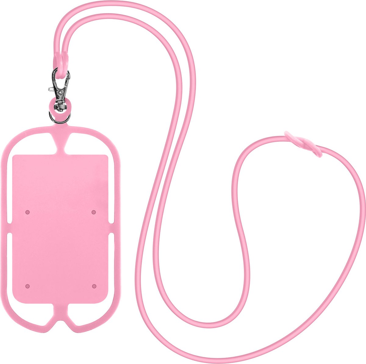 Avizar Universele Smartphone Cord Case met NeckPouch kaarthouder, Lichtroze