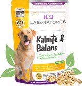 K9 laboratories Kalmte & balans - hond - 60 stuks - bij stress, angst en agressie - 100% natuurlijk - Zonder kunstmatige toevoegingen - Ashwagandha - L-tryptofaan - Passiebloem - Valeriaanwortel - Lavendel