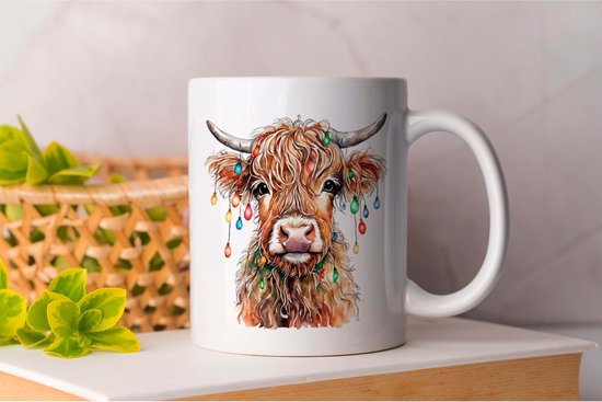 Mug Winter Cow - Cadeau - Cadeau - HolidaySeason - MerryChristmas - WinterWonderland - FarmLife - Agriculteurs - Vie à la ferme - Entreprise agricole