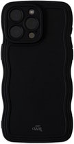 xoxo Wildhearts Wavy case Black telefoonhoesje - Geschikt voor iPhone 13 Pro - Golvend hoesje - Silicone case met golven - Zwart
