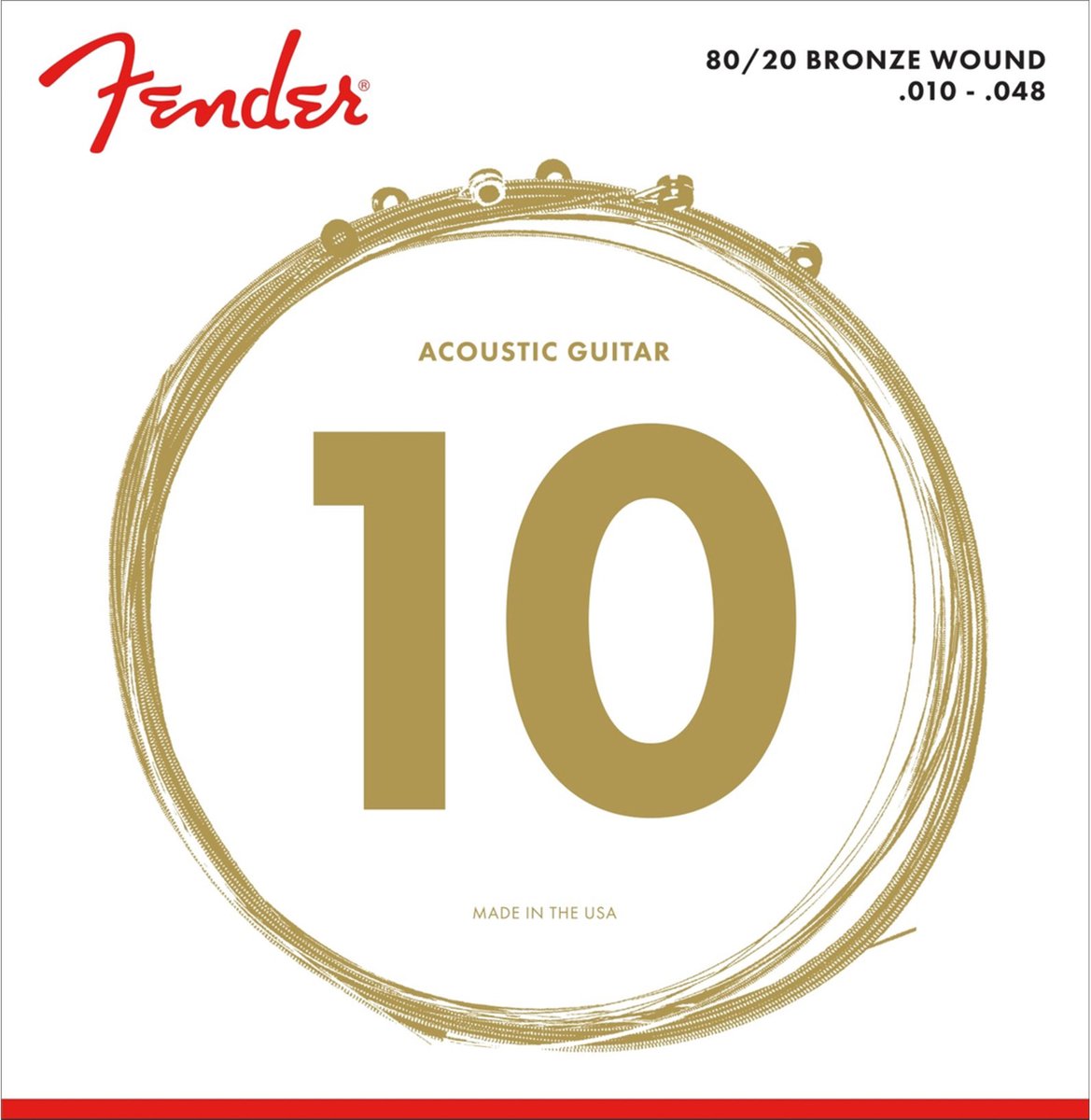Fender A-Git. snaren 70XL 10-48 80/20 Bronze - Akoestische gitaarsnaren