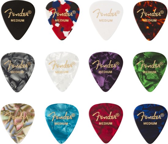 Foto: Fender celluloid medley plectrum medium 12 stuks