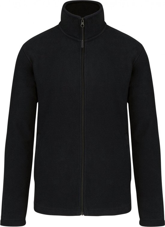 Veste polaire Kariban noire avec fermeture éclair et col montant.