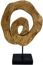 Beeld - hout beeld - ring op standaard - by Mooss - Hoog 43 cm