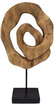 Beeld - hout beeld - ring op standaard - by Mooss - Hoog 52 cm