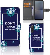 Coque Téléphone Sony Xperia 10 V Coque avec pour Fleurs Bleues Do Not Touch My Phone