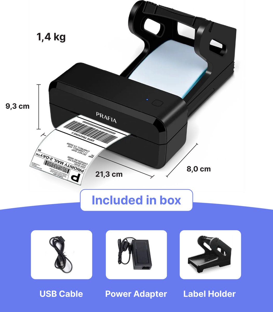 Imprimante Bluetooth Happyment® - Printer de reçus - Imprimante d'étiquettes  