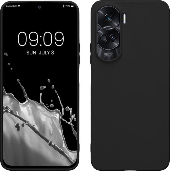 kwmobile coque de téléphone compatible avec Honor 90 Lite 5G - Coque pour smartphone - Coque arrière en noir mat