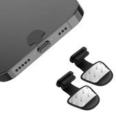 Apple Lightning Poort Stofdichte Plug met Plakstrip voor iPhone / iPad | Kapje voor Lightning Connector | Bescherming tegen o.a. pluisjes, stof, zand, vuil en water | Zwart (2-Pack)
