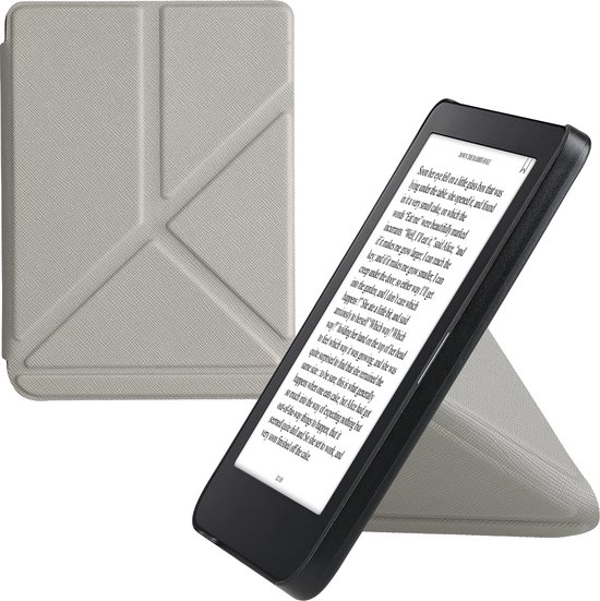 kwmobile e-reader hoesje geschikt voor Kobo Clara 2E hoes - Ereader flip case met standaard - E reader cover van kunstleer - In zilver van Merkloos — afbeelding 4