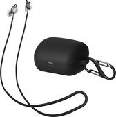 kwmobile set case & koord voor oordopjes - geschikt voor Sony LinkBuds WF-L900 - 2x 80 cm - In zwart / zwart