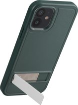 kwmobile telefoonhoesje geschikt voor Apple iPhone 12 / iPhone 12 Pro - Hard case met TPU bumper - Met standaard - In donkergroen