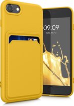 kwmobile telefoonhoesje geschikt voor Apple iPhone SE (2022) / iPhone SE (2020) / iPhone 8 / iPhone 7 - Hoesje met pasjeshouder - TPU case in stralend geel