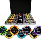 Poker Merchant - poker set Skyline Tournament 1000 chips - incl. pokerkoffer- incl. pokerkaarten - incl. dealerbutton.