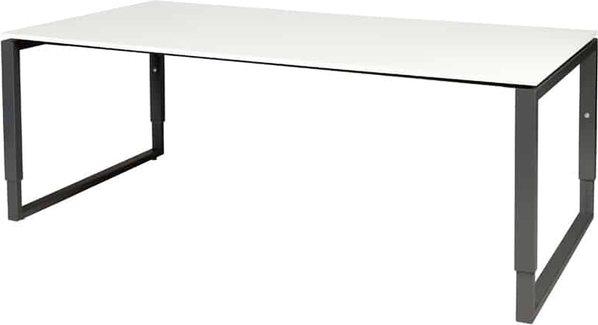 Verstelbaar Bureau - Domino Plus 160x80 wit - wit frame
