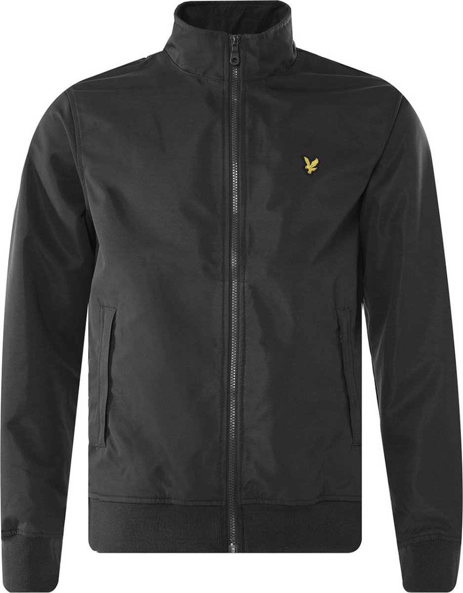 Lyle & Scott Heren Outdoorjas Mesh Backed Funnel Neck Jacket Zwart