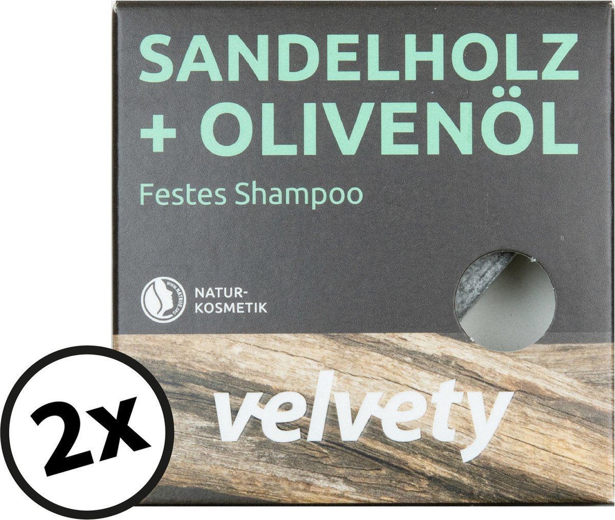 Velvety Shampoo Sandalwood + Olive Oil - 60gr - Solid Shampoo Bar - Hair Care - Eco-friendly - Natural Ingredients