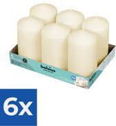 6 stuks Bolsius ivoor stompkaarsen 150/80 (67 uur) - Voordeelverpakking 6 stuks