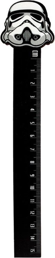 Liniaal 15cm - Original Stormtrooper Masker - Zwart & Wit - Hout - Centimeter