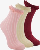 3 paar meisjes sokken met sierlijke details - Roze - Maat 27/30