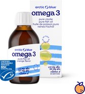 Arctic Blue - Omega 3 Visolie - 450 mg DHA + 380 mg EPA - Met Vit D - Sinaasappelsmaak - 30 doseringen - MSC Keurmerk
