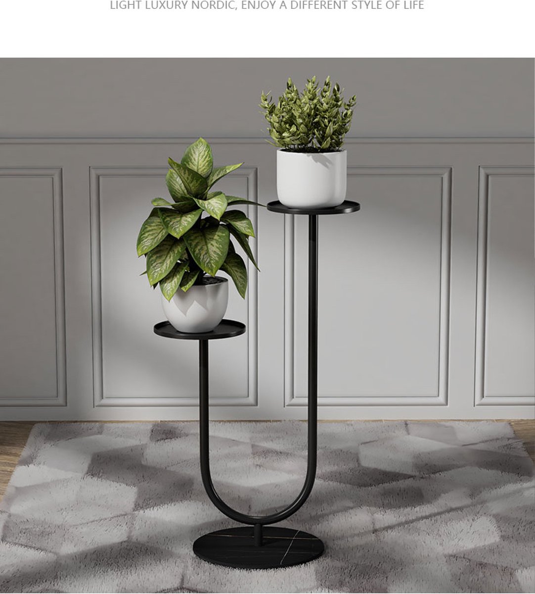 Planten standaard U type Rotsplaten Zwart Plateaus Wit 2 Plateaus