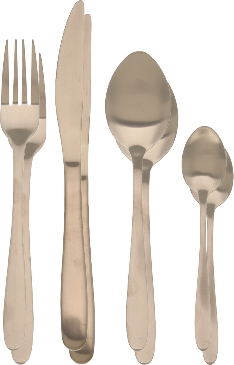 Excellent Houseware Bestekset Tableware Collection - 32-delig - goud - RVS - 8 personen