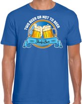 Bellatio Decorations T-shirt après ski homme - deux bières ou pas de bière - bleu - sports d'hiver - bière M