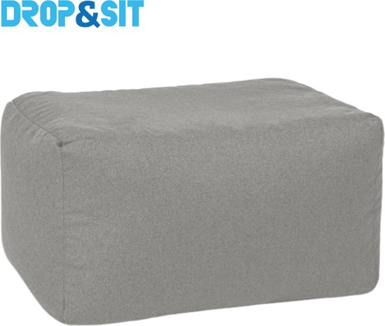 Foto: Drop sit poef duurzaam 100 gerecyclede petflessen grijs 55x75x45cm binnen buiten