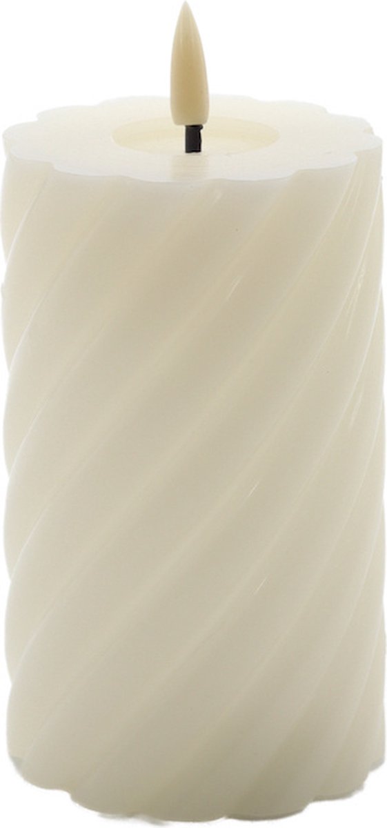Mansion atmosphere swirl led kaars ivoor 12,5x7,5cm