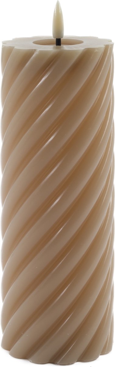 Mansion atmosphere swirl led kaars zand 20x7,5cm