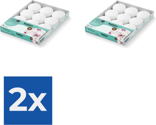 Bolsius - Maxi Drijfkaarsen - Wit - 12 stuks - Voordeelverpakking 2 stuks