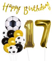 Cijfer Ballon 17 | Snoes Champions Voetbal Plus - Ballonnen Pakket | Goud en Zwart