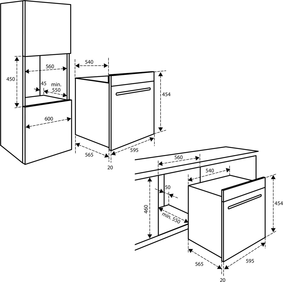 Inventum IMC4535GT - Inbouw combi-oven - Hetelucht - Magnetron - Grill - 50 liter - 45 cm hoog - Tot 250 graden - Zwart - Beste Koop Maart 2026 — afbeelding 2