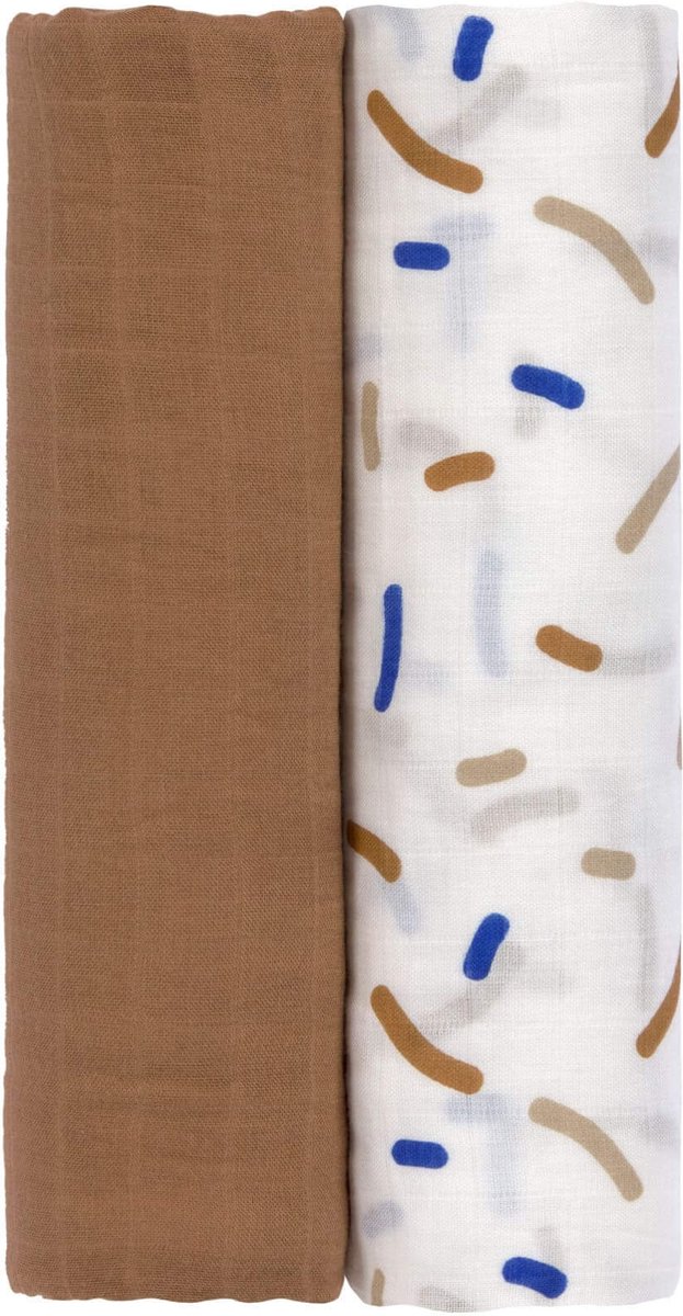 Lässig Hydrofiele luier swaddle doek 120x120cm XL Little Mateys royal blue 2 stuks van Lässig — afbeelding 2