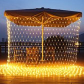 Kerstverlichting - LED Tuinnet Fairy Lights String 627 LEDs Laagspanning 8 Lichtmodi Indoor Outdoor Waterdicht Gordijn Decor voor Gazon struiken Bruiloft Kerst DecorGeel 6M x 4M