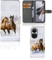 GSM Hoesje Geschikt voor OPPO Reno10 | 10 Pro Wallet Book Case Paarden