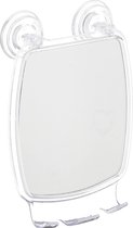 Plastic Power Lock zuigdouche scheerspiegel met scheermeshouder, mistvrije spiegel voor badkamer of bad, 15,9 cm x 21,6 cm x 6,3 cm, helder, 1 x spiegel
