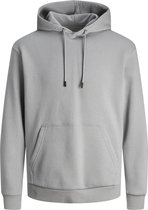 JACK & JONES Bradley sweat hood regular fit - heren hoodie katoenmengsel met capuchon - grijs - Maat: XL