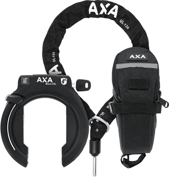 Axa Block XXL met ULC130 insteekketting en zadeltas