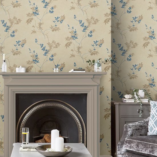 Laura Ashley Annecy Linen Behang - Bloemen - 10mx52cm - Beige kopen