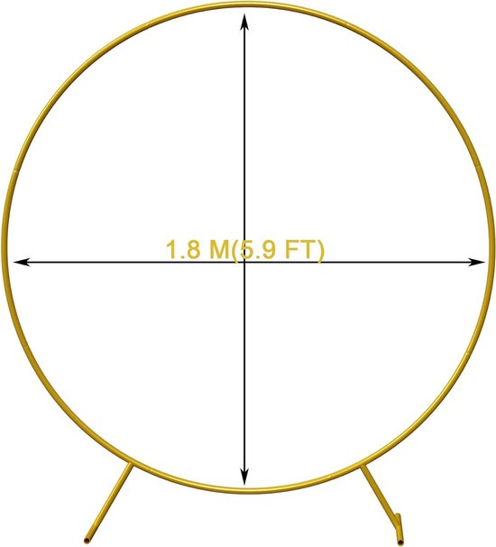 PILIN Ballonboogset Metalen Ronde Ballonboogstandaard Herbruikbare Ballonboogset Voor Verjaardag, Bruiloft, Kerstfeest (1.8M WIT